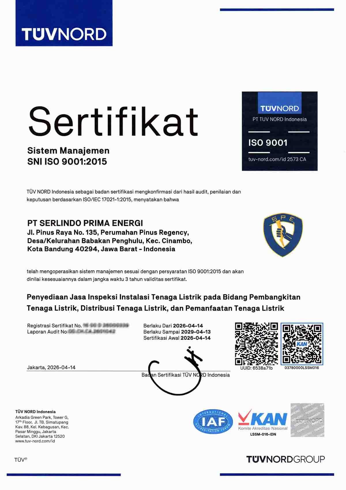 Sertifikat ISO 9001:2015